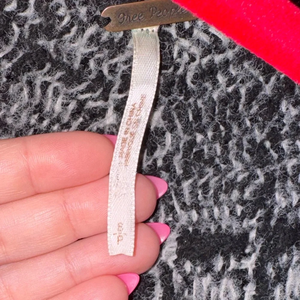 Free people mixed knit maxi cardigan sweater Harlow black white size small - Picture 8 of 11